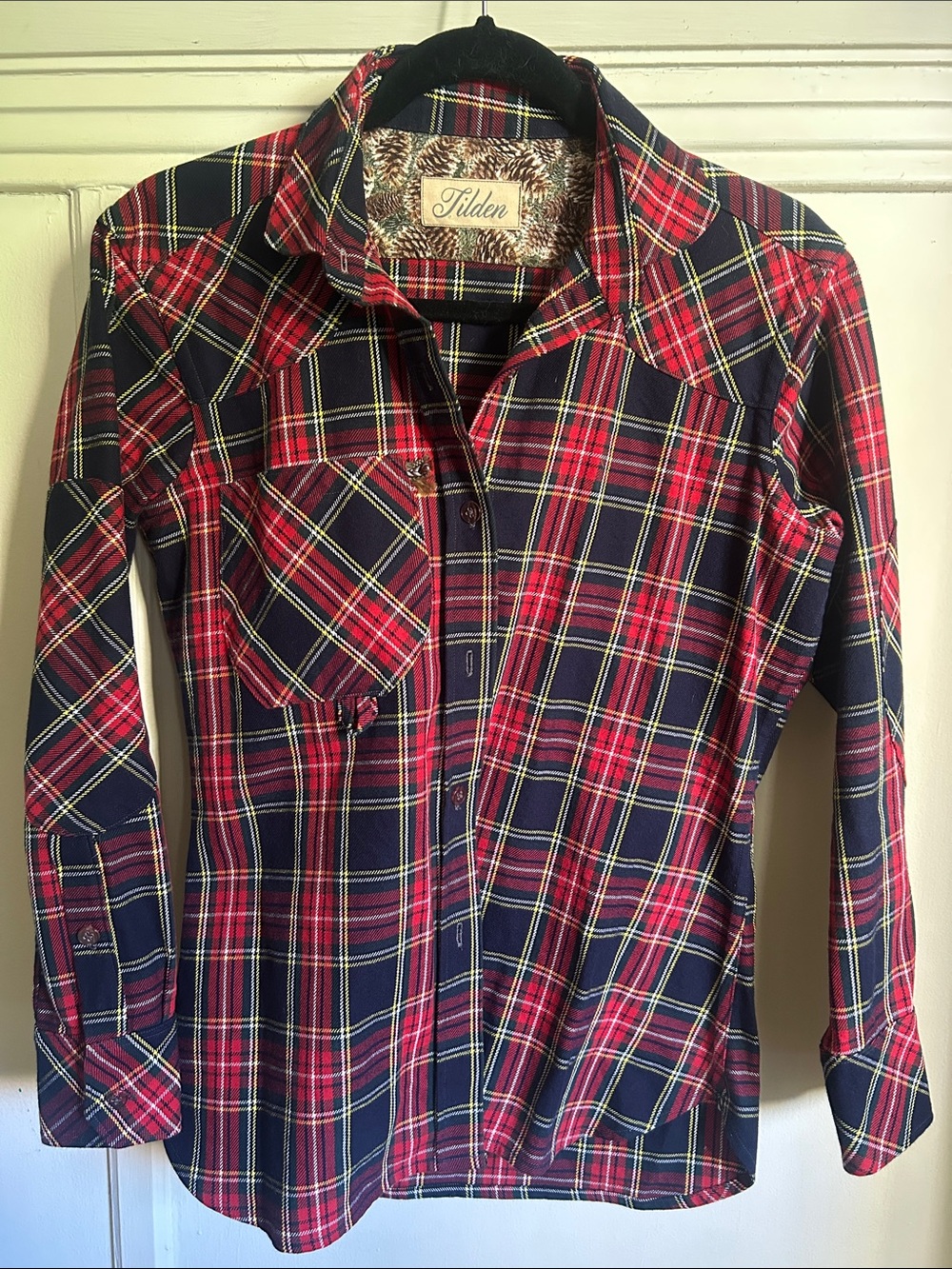 TILDEN Red Plaid Button-Down Shirt for Women